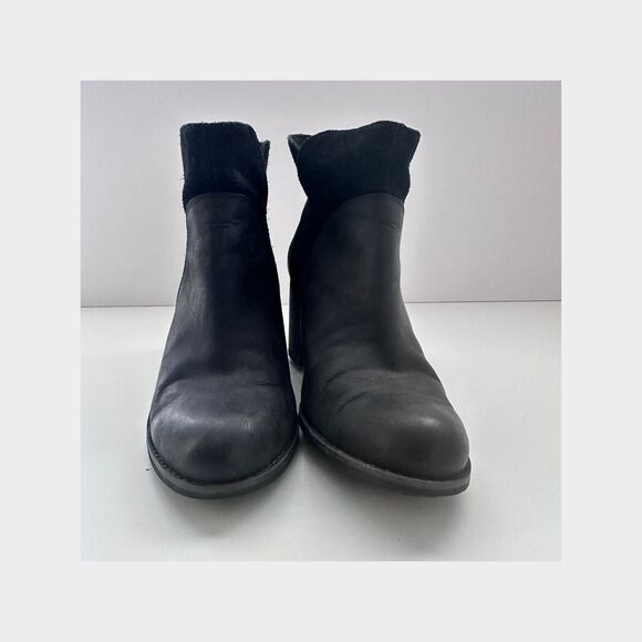 Timberland Rudston Black Leather & Suede Block Heel Ankle Boots Size 9 - Picture 3 of 12